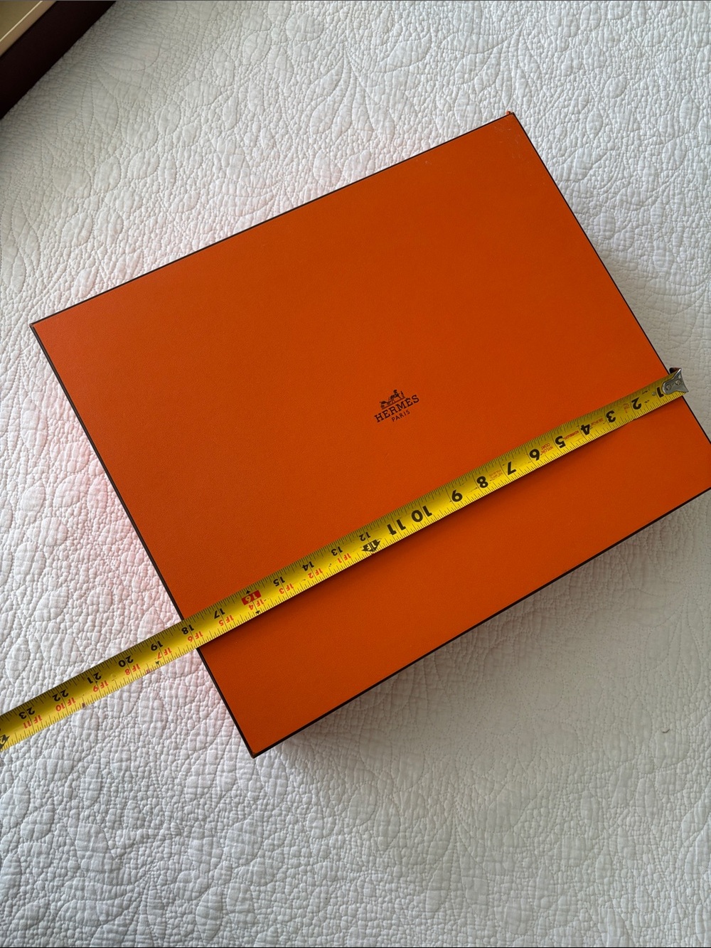 Original authentic Hermes Orange Signature Box Shoulder Bag Accessory Case